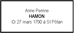 Zone de Texte: Anne PerrineHAMON☼ 27 mars 1790  St Ptan