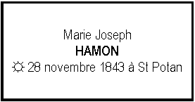 Zone de Texte: Marie JosephHAMON☼ 28 novembre 1843  St Potan