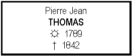 Zone de Texte: Pierre Jean THOMAS☼  1789  1842